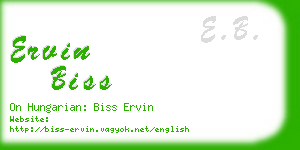 ervin biss business card